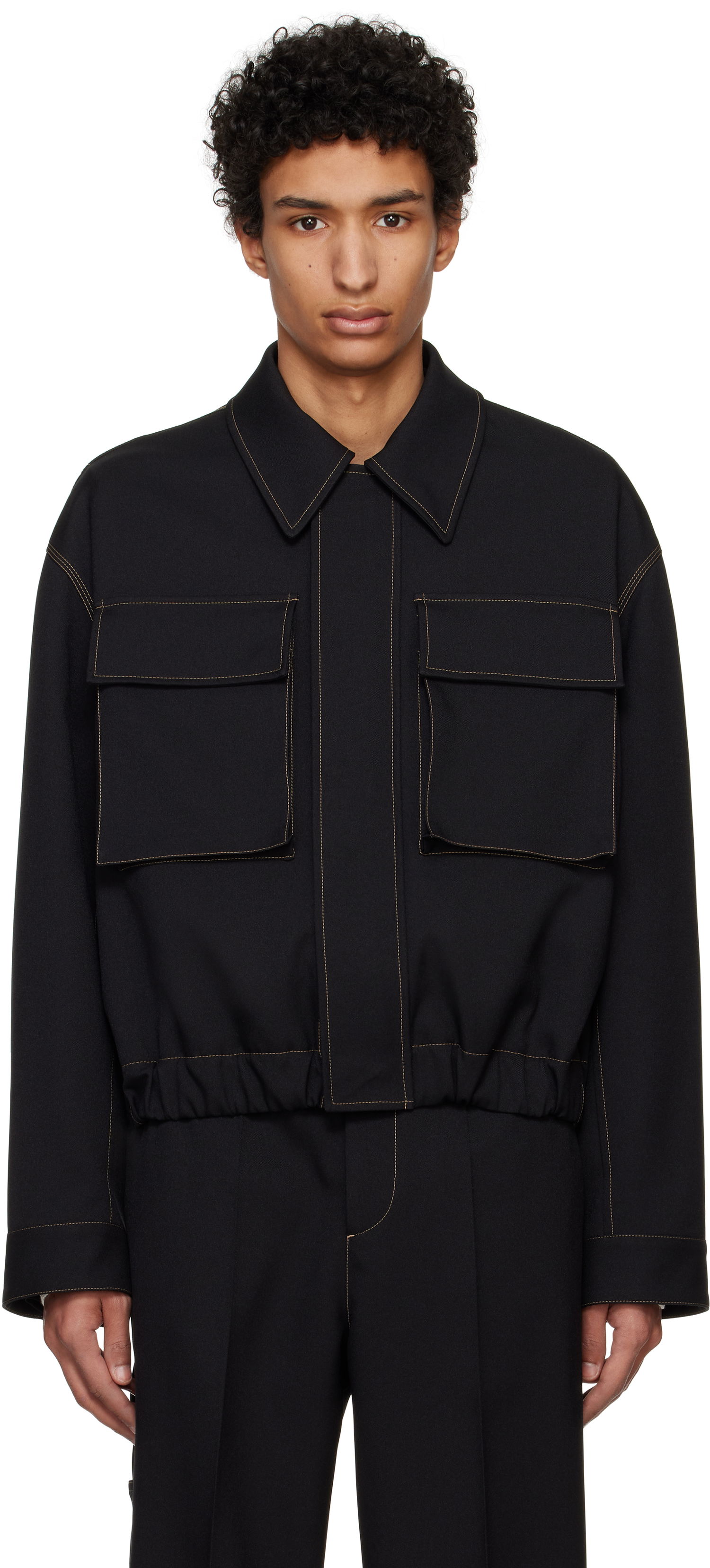 Яке Jil Sander Jil Sander Flap Pocket Jacket Черно | J22SW0036_J70001, 0