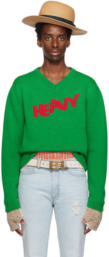 Пуловер ERL ERL Men's Patch V-Neck Sweater Зелено | ERL06N008, 0