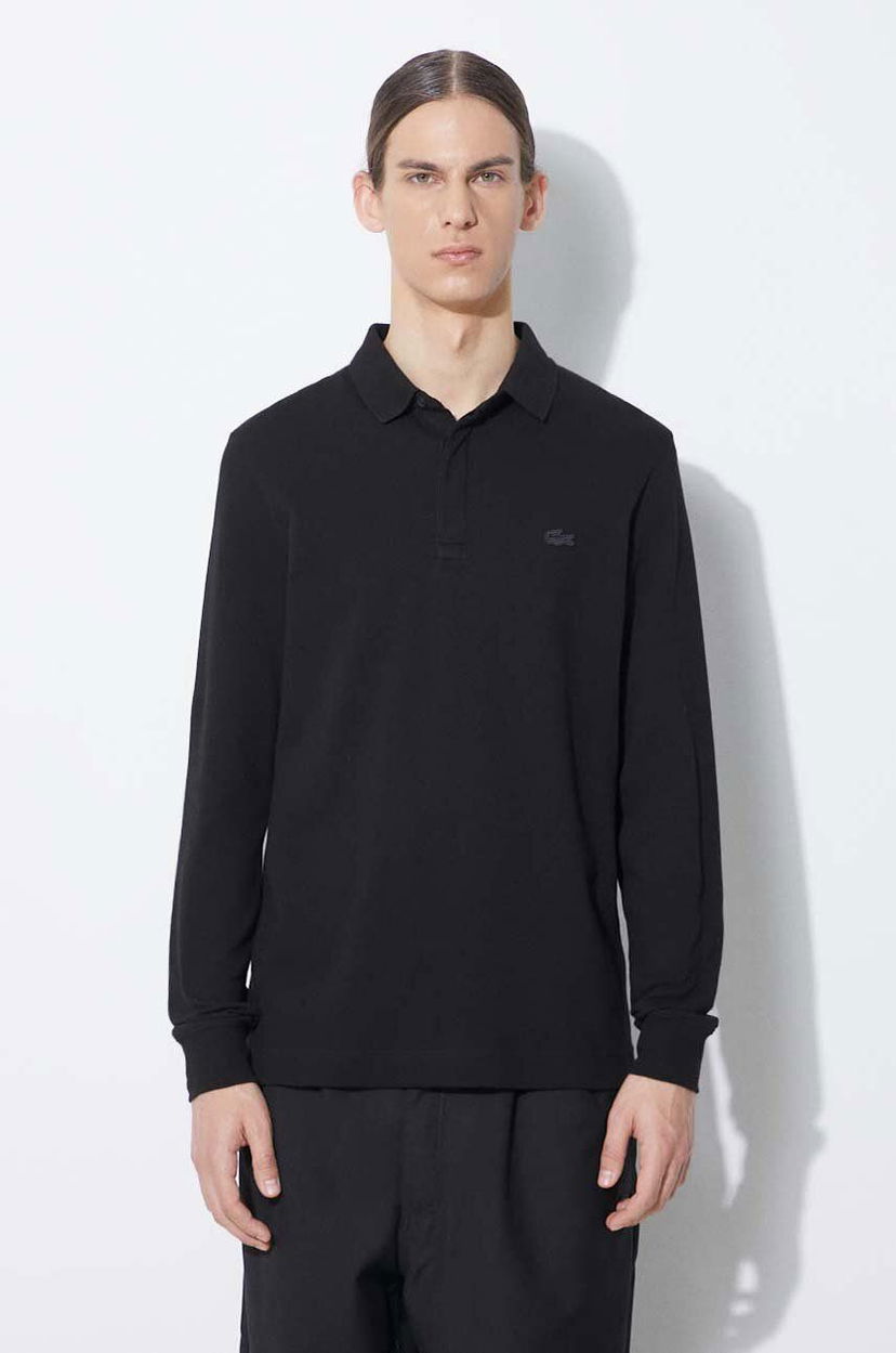 Поло тениска Lacoste Long Sleeve T-Shirt Черно | PH2481