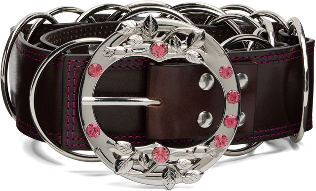 Chopova Lowena Ring Belt with Floral Gemstone Buckle