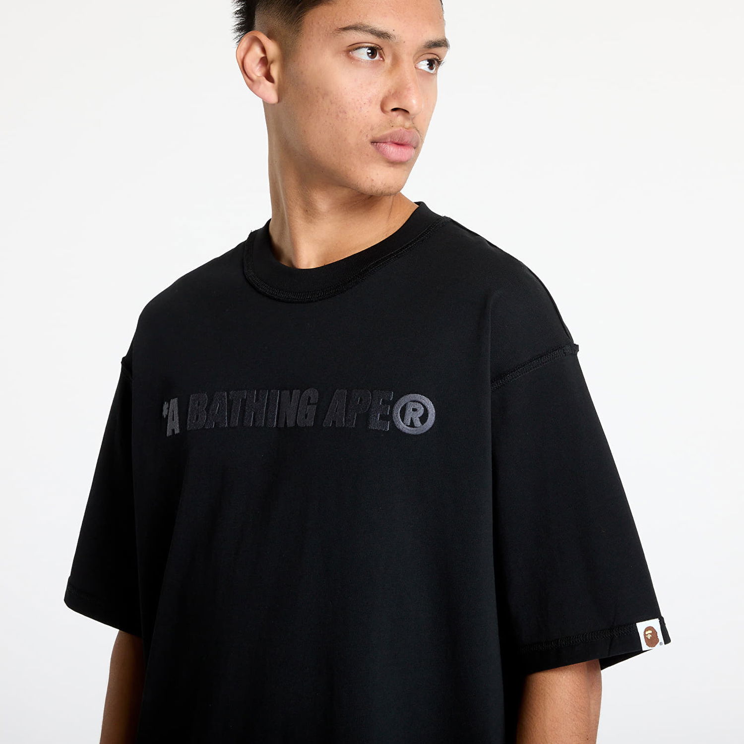 Тениска BAPE Relaxed Fit Logo Tee Черно | 001CSK801311M BLK, 1
