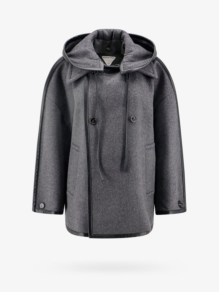 Палта Bottega Veneta Hooded Coat Сиво | 792970V4CB01307