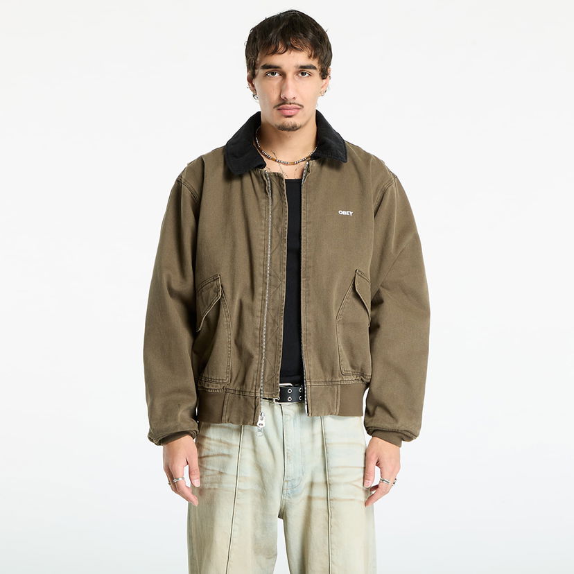 Яке OBEY Fade Wash Cwu Jacket Wren Faded Wash Зелено | 121800602-WRN