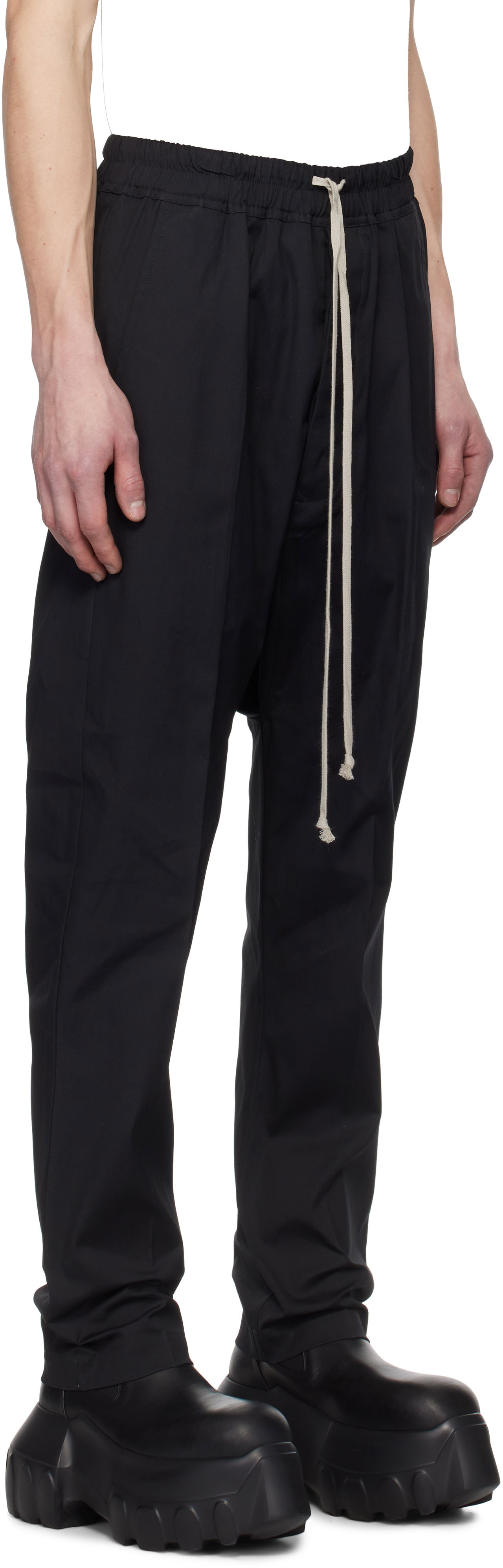 Панталони Rick Owens Rick Owens Hollywood Heavy Drawstring Trousers Черно | RU01E5380 TE, 1