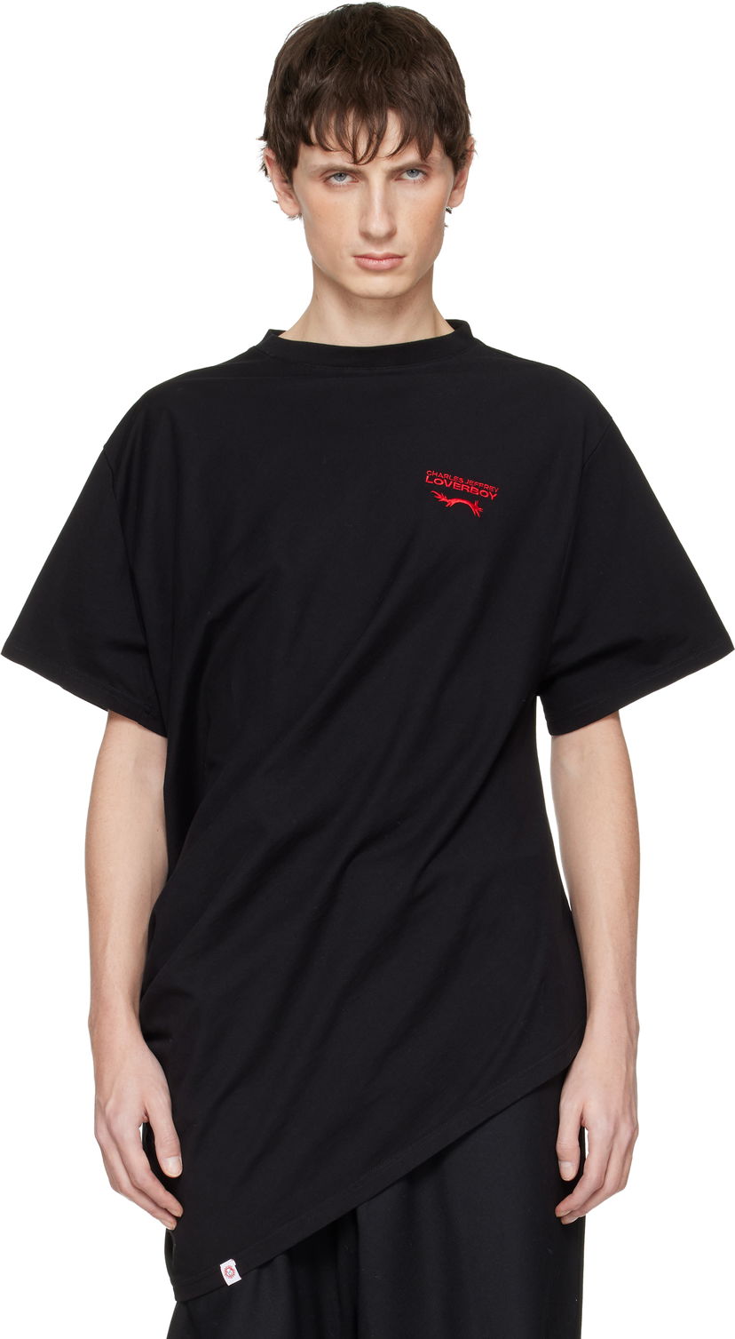 Тениска Charles Jeffrey Loverboy LOVERBOY Topsy Turvy T-shirt Черно | 052081701