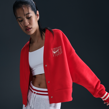Пуловер Nike Nike Sportswear Phoenix Fleece Cardigan Червено | HJ0946-657, 4