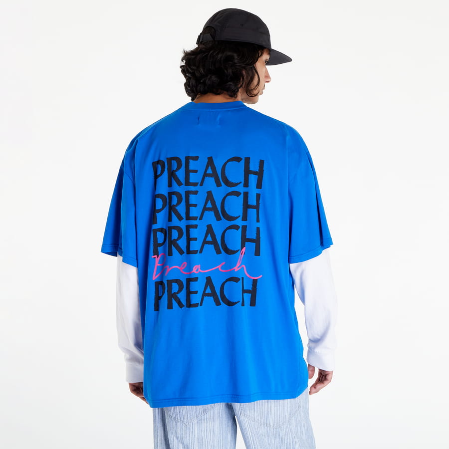 Тениска PREACH Logo Wording T-Shirt GOTS Синьо | 0399005496, 0