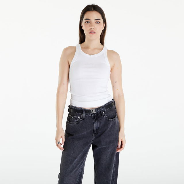 Dámské tílko Jeans Variegated Rib Woven Top Bright White