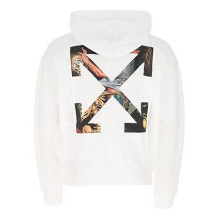 Суитчър Off-White Off-White Caravaggio Painting Arrows Logo Cotton Sweatshirt Бяло | OMBB037F20FLE0020110, 0