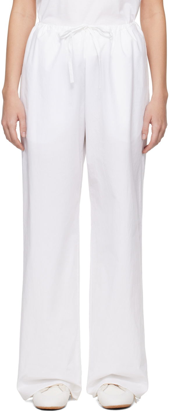 Панталони The Row Wide Leg Trousers Бяло | 7892-W2517