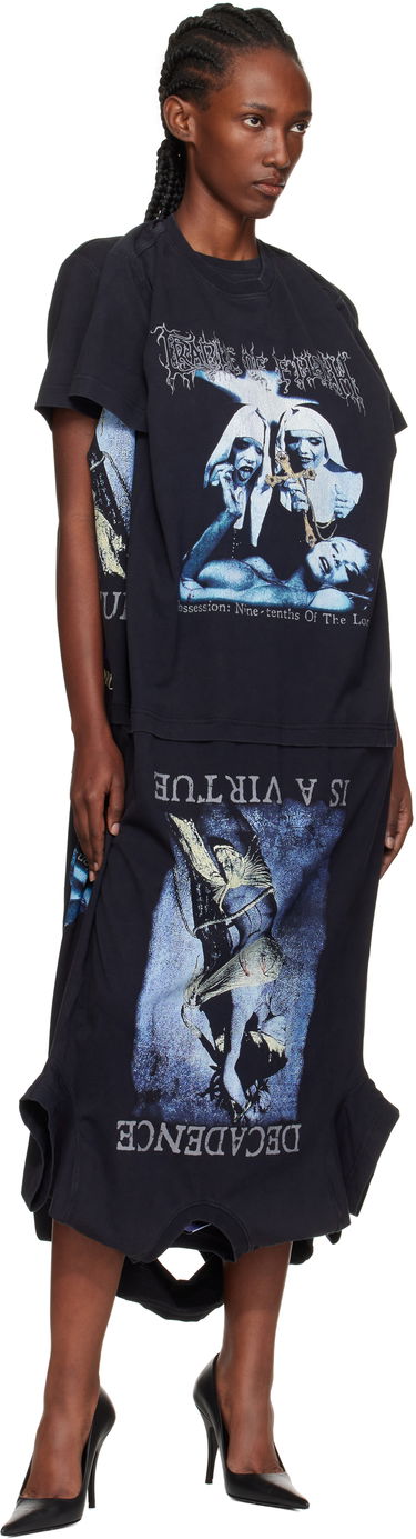 Pокля VETEMENTS Vetements Cradle of Filth Multi T-Shirt Maxi Dress Черно | WCF76DR995B, 3