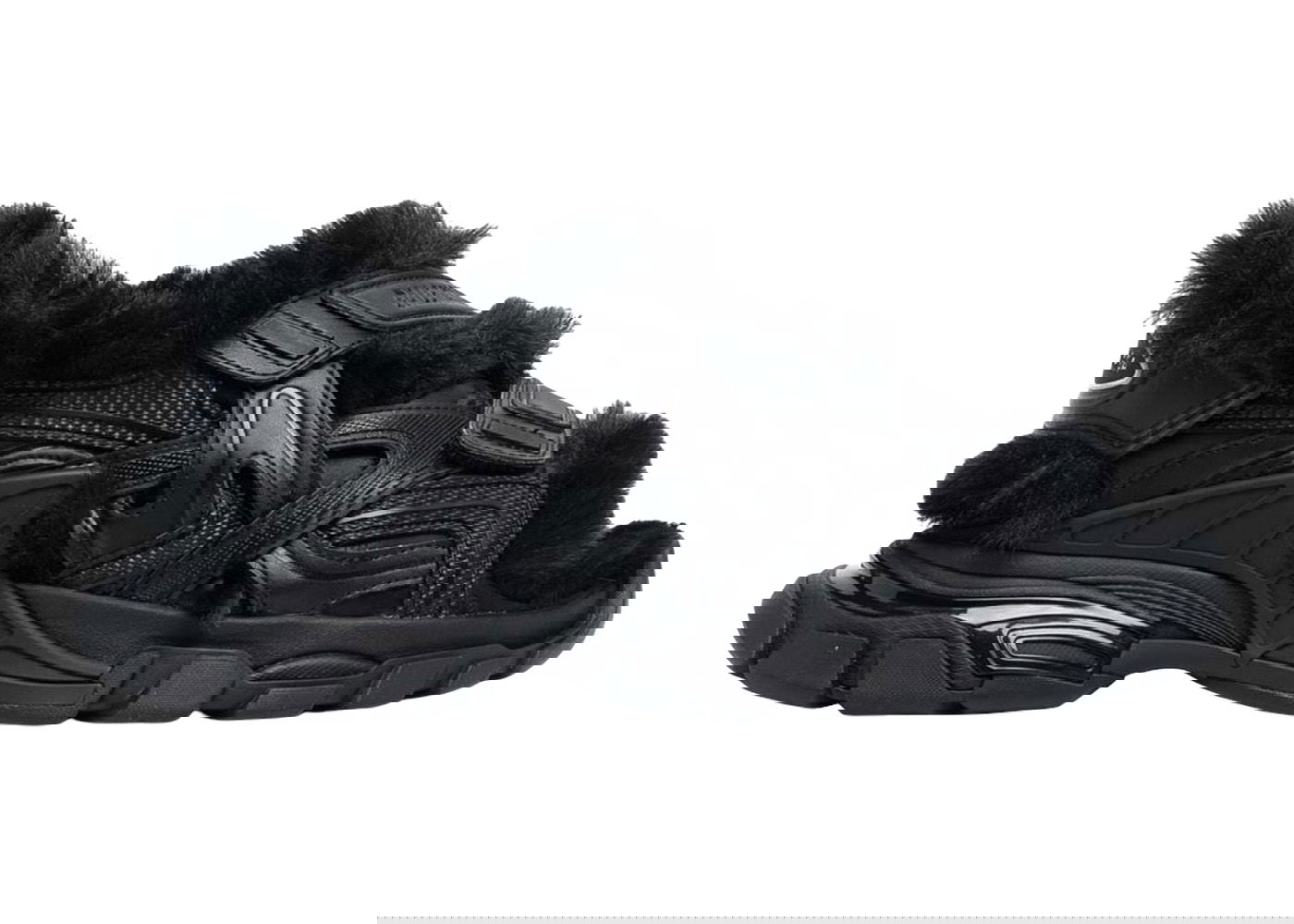 Кецове и обувки Balenciaga Track Sandal Fake Fur Black Черно | 668561W3CQ31000, 0