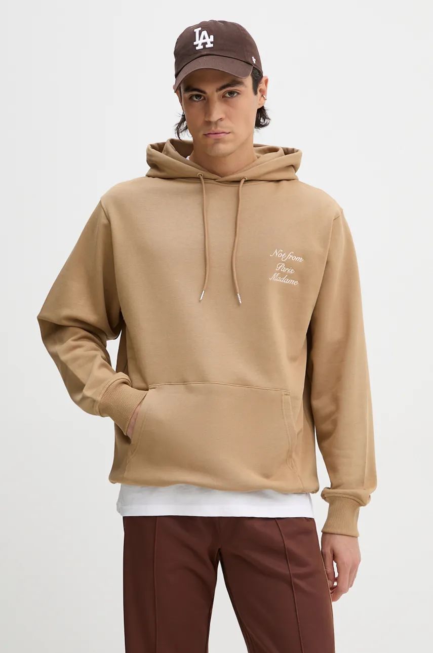 Суитчър Drôle de Monsieur Slogan Calligraphy Hoodie Бежово | E.HO168.CO127.IBN, 0