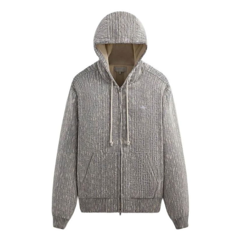 Суитчър KITH KITH Slub Boucle Boxy Zip Hoodie Сиво | KHM031815-432