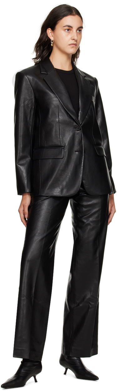 Панталони Anine Bing Faux Leather High-Waisted Pants Черно | A-03-3334-000B, 3
