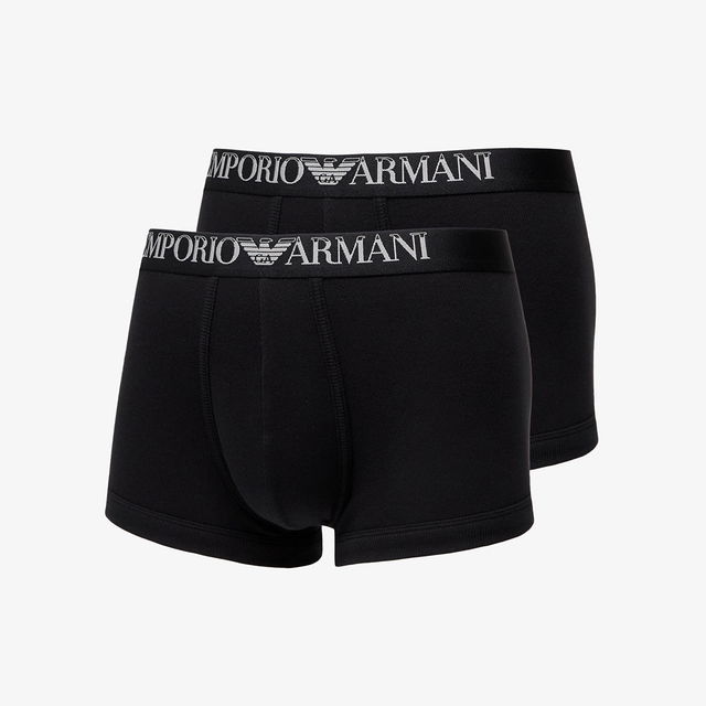 EA7 Men's Knit Trunk 2-Pack Nero/ Nero M