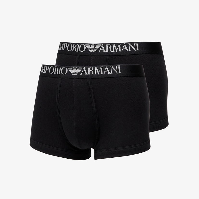 Бельо и чорапи Emporio Armani EA7 Men's Knit Trunk 2-Pack Nero/ Nero M Черно | 112023 4R502 07320