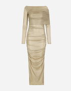 Lurex Mesh Calf-Length Dress