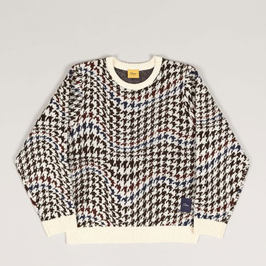 Пуловер Dime Houndstooth Knit Sweater Бяло | DIMEHO247CRE, 0