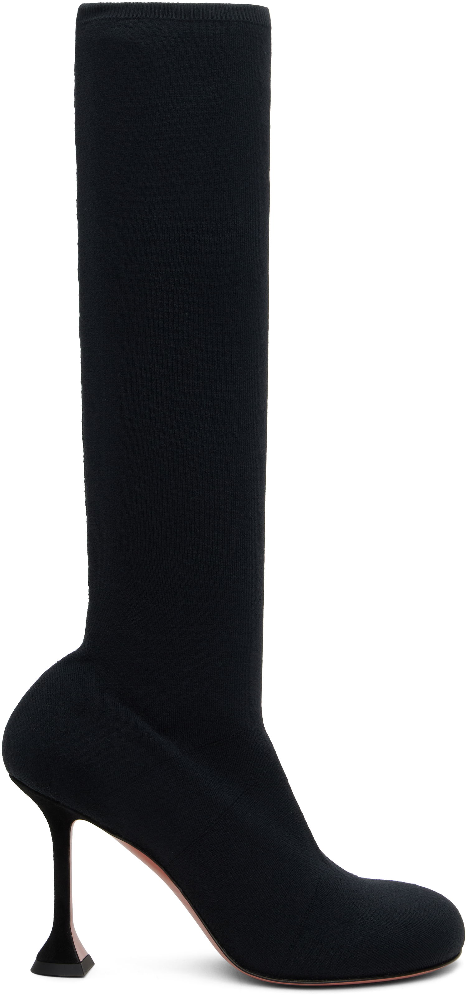 Кецове и обувки Amina Muaddi Amina Muaddi Veneda Stretch Tall Boots Черно | VENEDA STRETCH BOOT 95 KNIT, 0