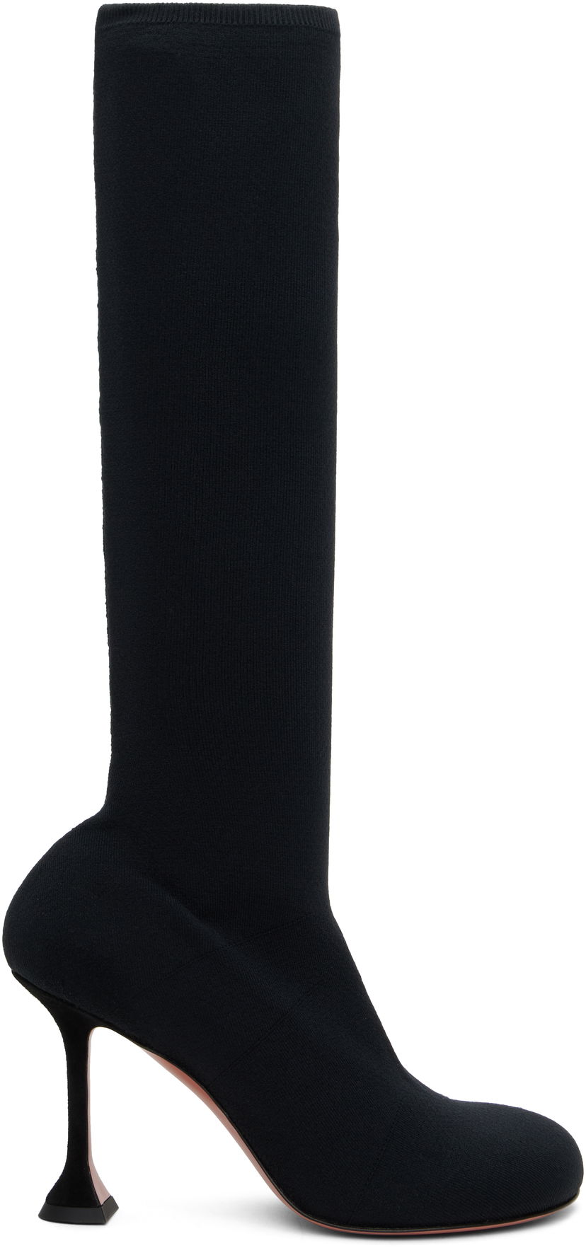 Кецове и обувки Amina Muaddi Amina Muaddi Veneda Stretch Tall Boots Черно | VENEDA STRETCH BOOT 95 KNIT