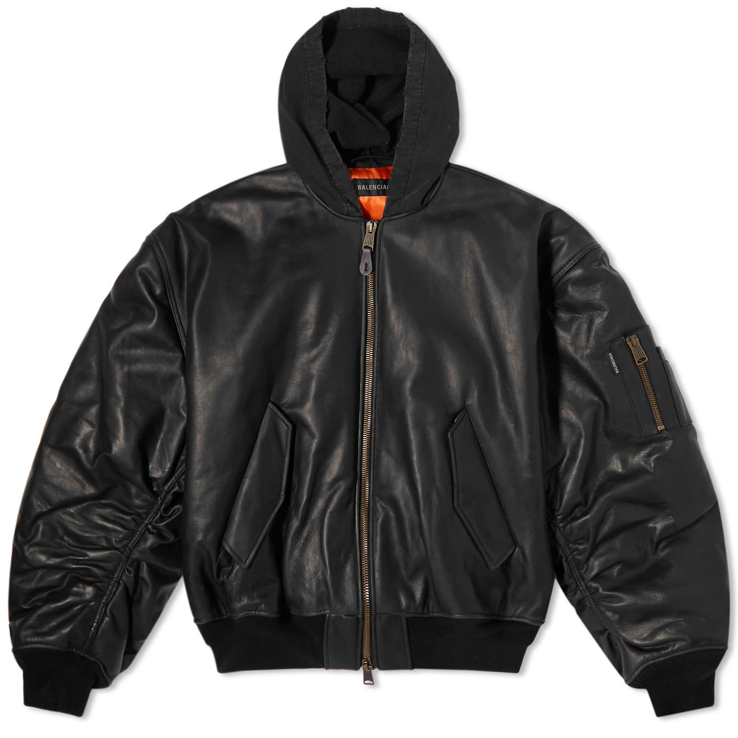 Яке бомбър Balenciaga Classic Leather Bomber Jacket Черно | 750953-TOS17-1000, 0