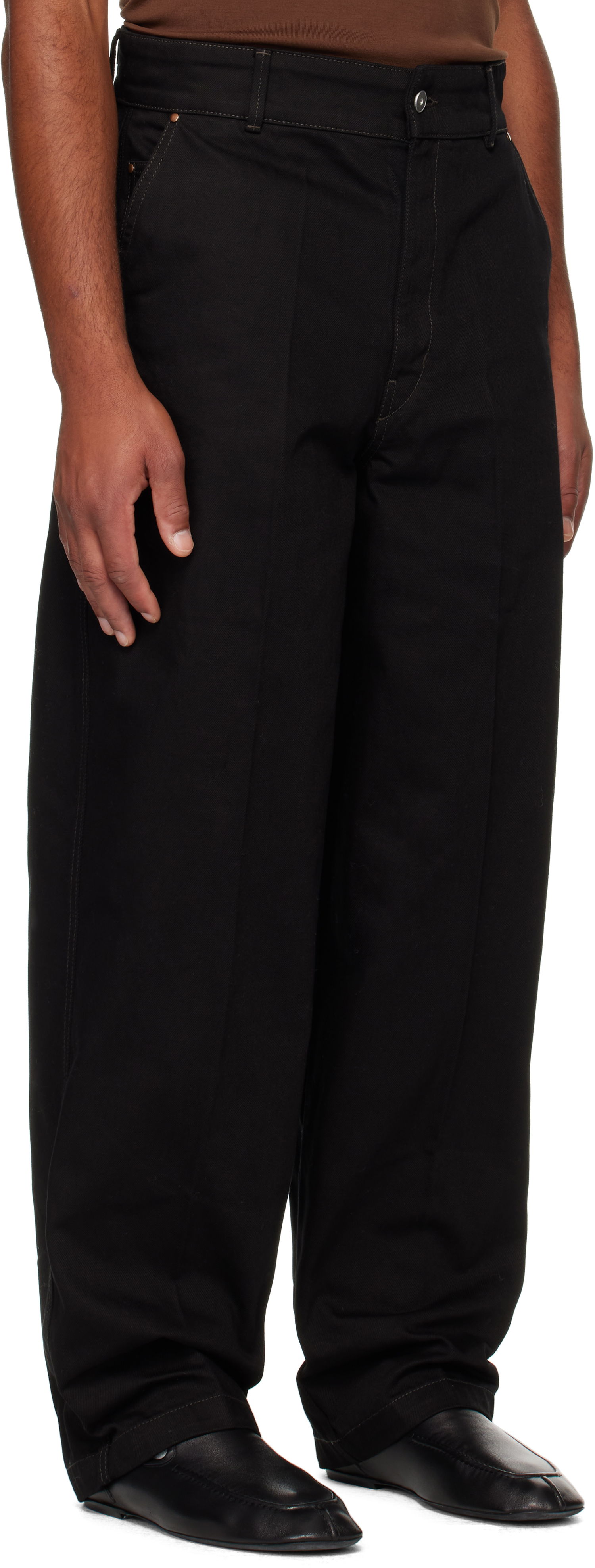 Дънки LEMAIRE LEMAIRE Maxi Barrel Workwear Jeans Черно | PA1261 LD1055, 1