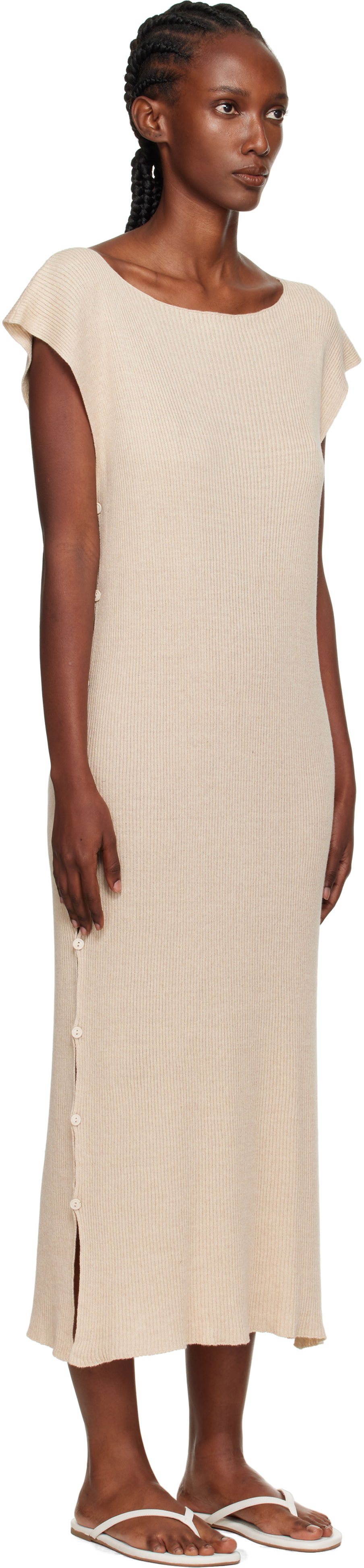 Pокля Baserange Baserange Franca Maxi Dress Бежово | DRFR-LS-AU25, 1