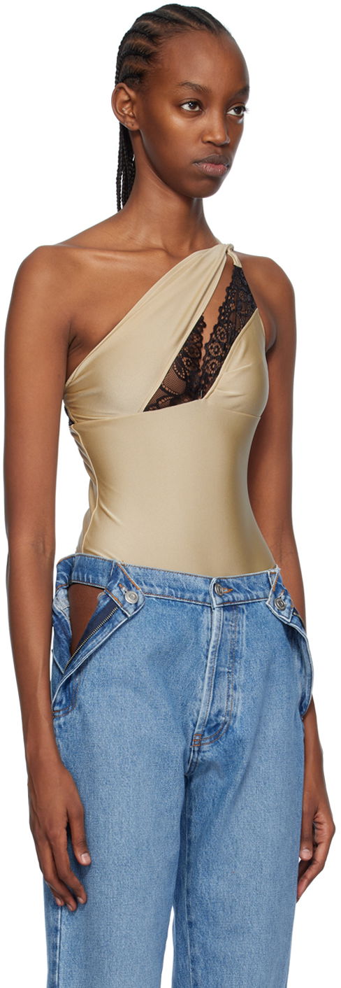 боди Coperni Coperni Asymmetric Bodysuit Бежово | COPJS70545, 1