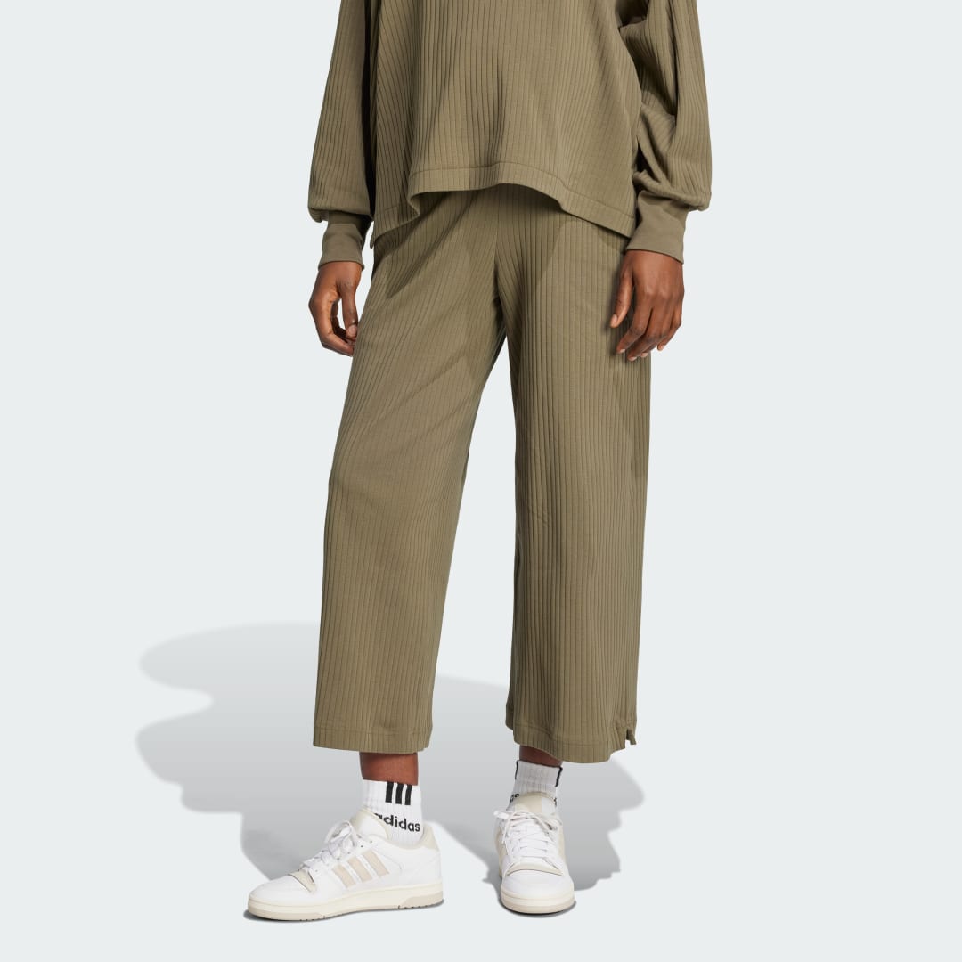 Панталони adidas Performance Rib High-Waist 7/8 Pants Зелено | JJ4635, 0