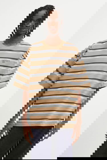 Тениска Carhartt WIP S/S Holm Striped Relaxed Fit T-Shirt Бежово | I035302.37AXX, 0