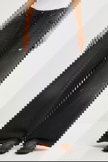 Дънки Maison Margiela MM6 Maison Margiela High Waist Wide-Leg Paint Splatter Drawstring Denim Черно | S52LA0262.M30011.966, 0