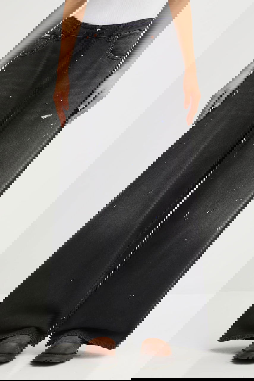 Дънки Maison Margiela MM6 Maison Margiela High Waist Wide-Leg Paint Splatter Drawstring Denim Черно | S52LA0262.M30011.966, 0