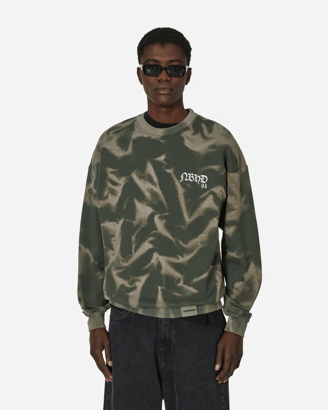 Tie-Dye Crewneck Sweatshirt Olive Drab