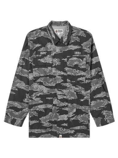 Риза BAPE Relaxed Fit Military Сиво | 001SHI701003F-BLK