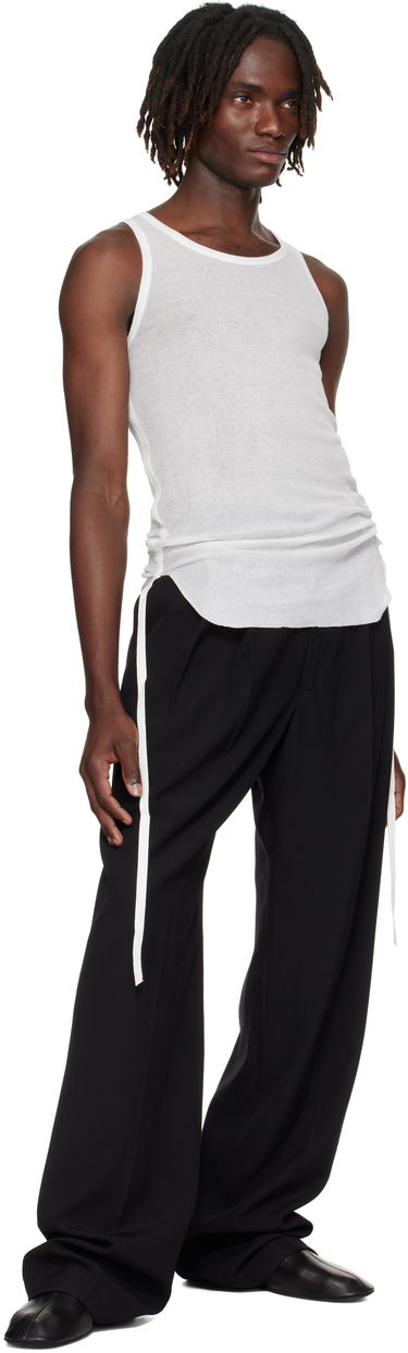 Потник Ann Demeulemeester Ann Demeulemeester Boris Wrinkled Cropped Tank Top Бяло | B0011785-FA434-002, 3