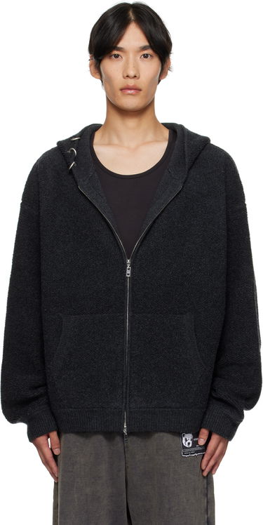 Суитчър We11done We11done Bouclé Zip-Up Hoodie Сиво | WD-KJ2-25-642-M-CH, 0