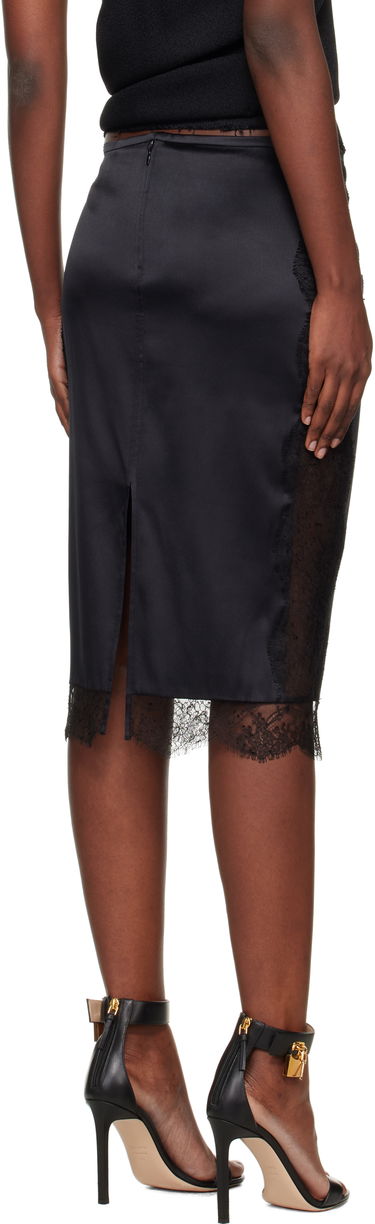 Пола Tom Ford TOM FORD Knee-Length Lace Inserts Midi Skirt Черно | GC5812-FAX1095, 2