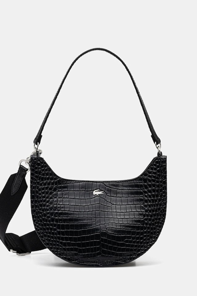 Lacoste Croc-Effect Shoulder Bag