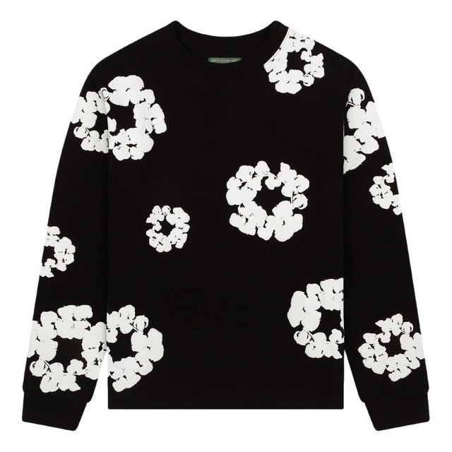 Denim Tears Wreath Print Long Sleeve T-Shirt