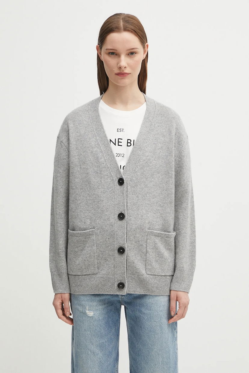 Пуловер Anine Bing Anine Bing Jackson Cashmere Cardigan Сиво | A.09.10222