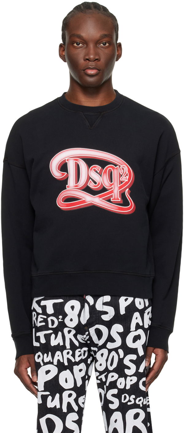 Суитчър DSQUARED2 Drop Fit Sweatshirt Черно | S71GU0649_S25539