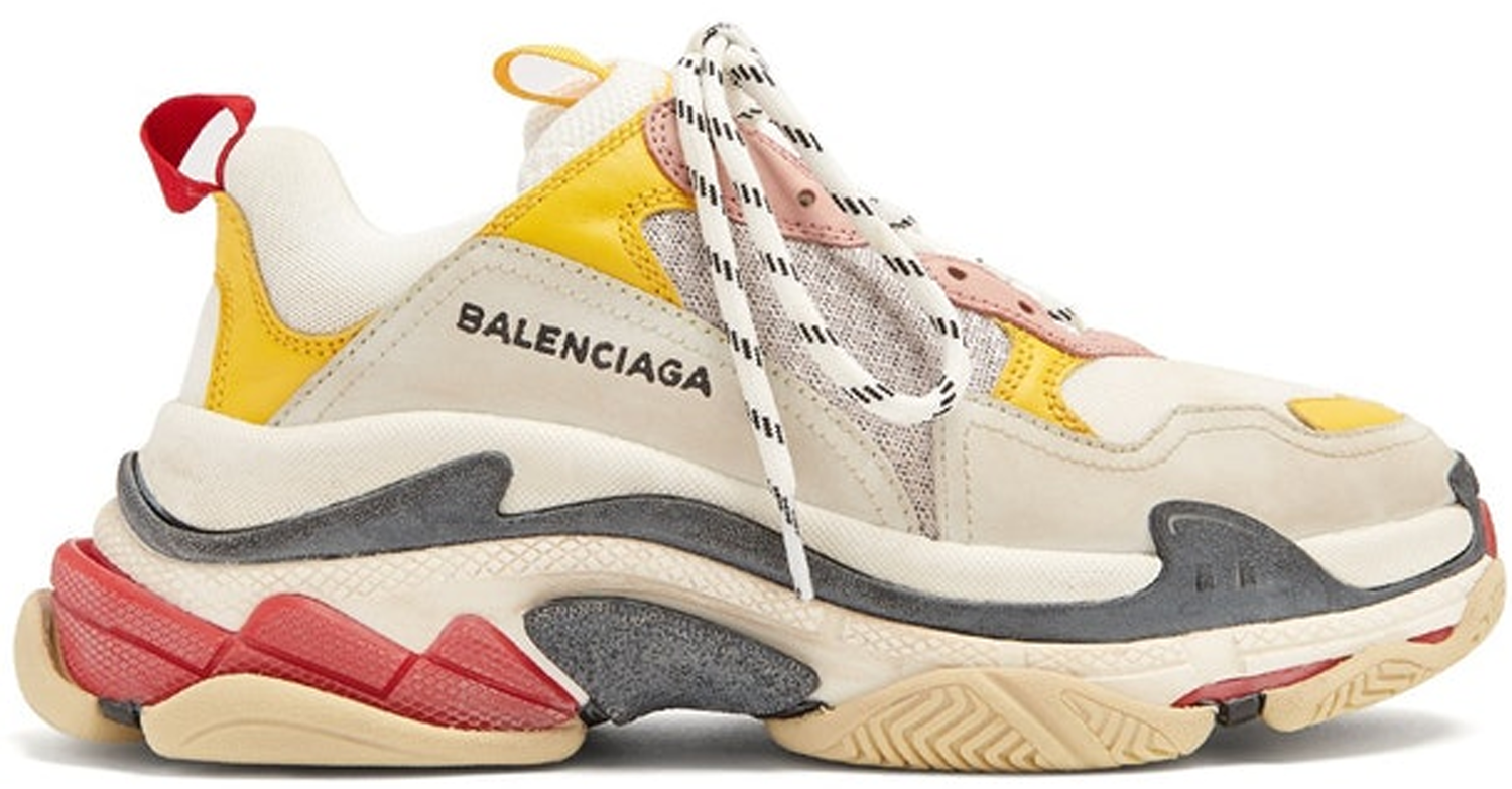 Кецове и обувки Balenciaga Triple S Cream Yellow Red W Бежово | 524038W09O59035, 0