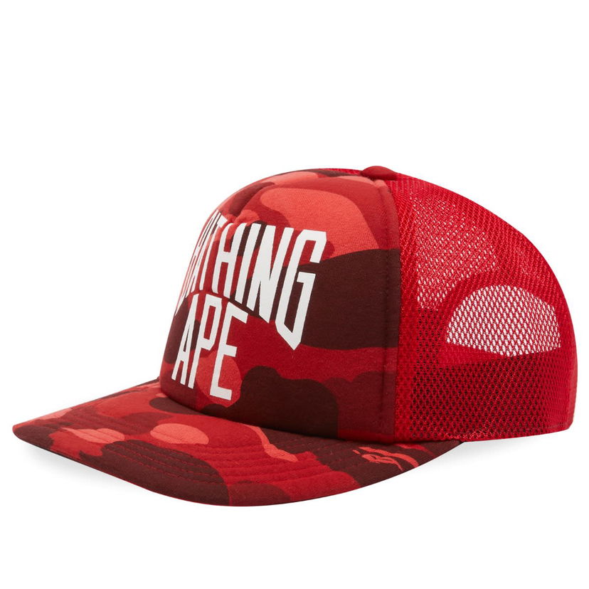 Шапка с козирка BAPE A Bathing Ape Colour Camo NYC Logo Mesh Cap Червено | 001CPK301005M-RED