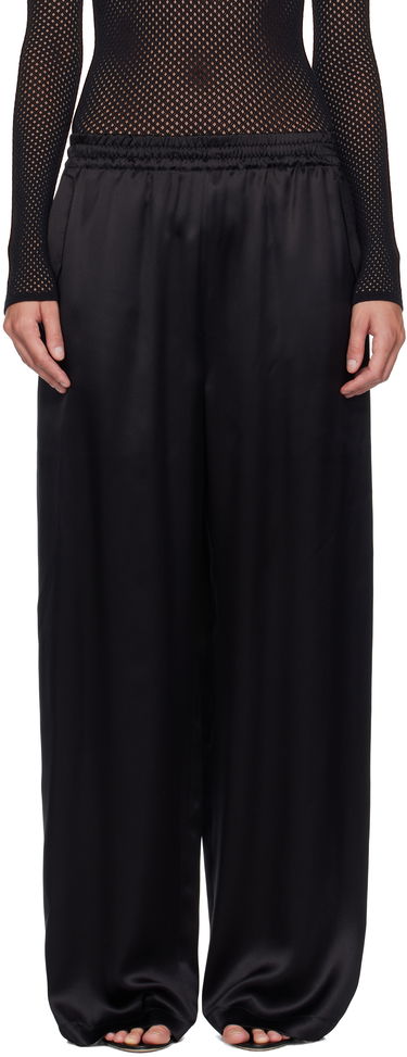 Панталони WARDROBE.NYC WARDROBE.NYC Satin Pajama Trousers Черно | W2242F25SE, 0