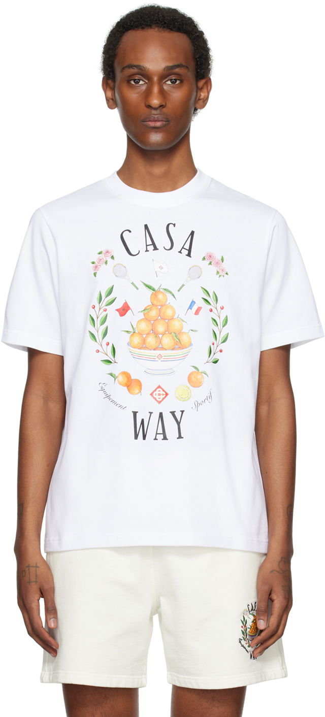 Тениска Casablanca SSENSE x 'Casa Way' T-Shirt Бяло | MPS24-JTS-001-16, 0
