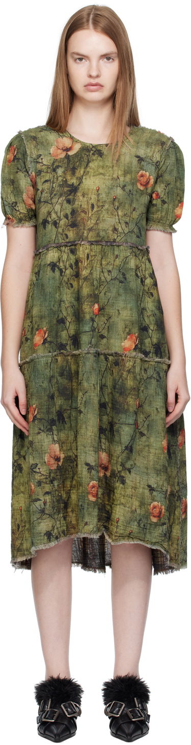 Pокля R13 R13 Relaxed Reversible Midi Dress Зелено | R13WR465-R582B, 0