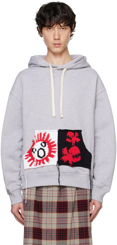 Суитчър Charles Jeffrey Loverboy Charles Jeffrey LOVERBOY Knit Patchwork Hoodie Сиво | 41100301, 0