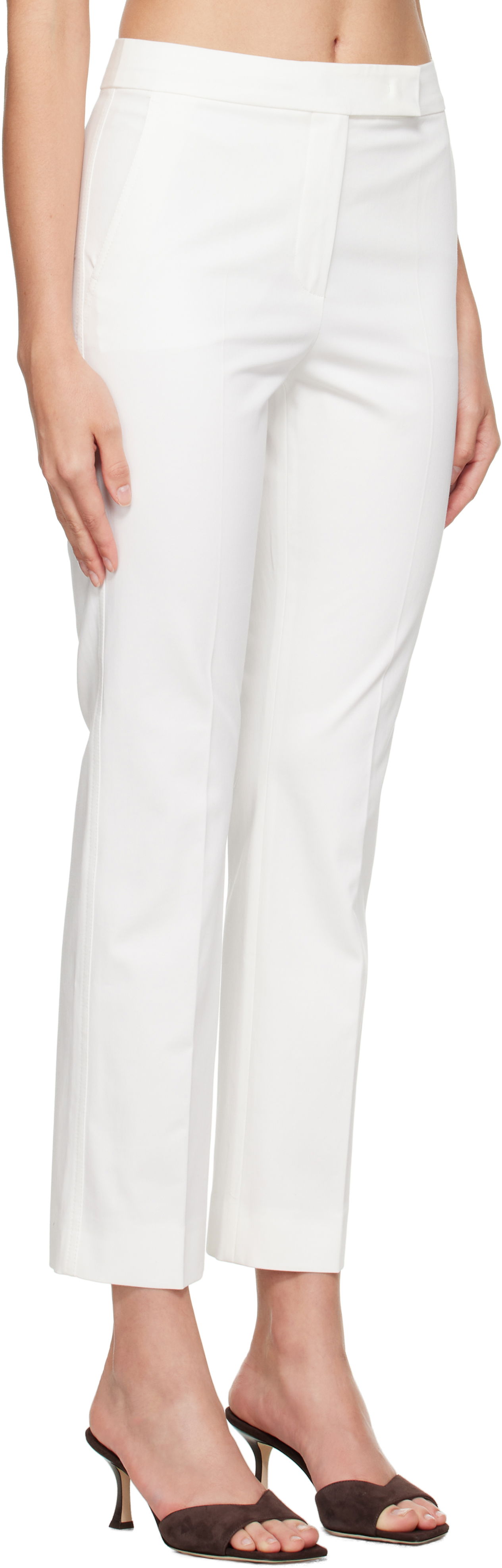 Панталони Max Mara Max Mara Okra Cropped Trousers Бяло | 2511131072600, 1