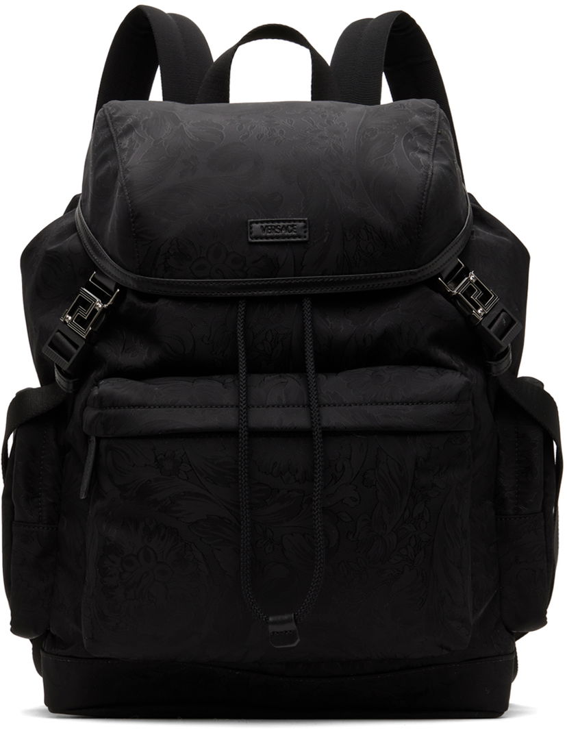 Раница Versace Black Neo Nylon Jacquard Backpack Черно | 1009693_1A08705